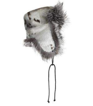 Greenland's Beanie, Natural with Silver Fox