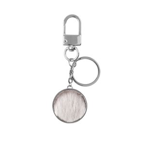 Round GG Keyring, Natural