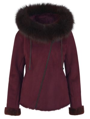 Sheepskin jacket, Wine Red