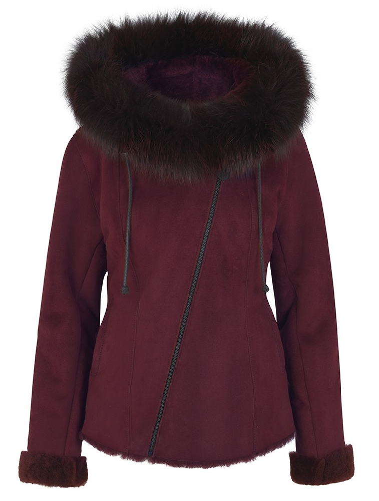 Sheepskin jacket, Wine Red