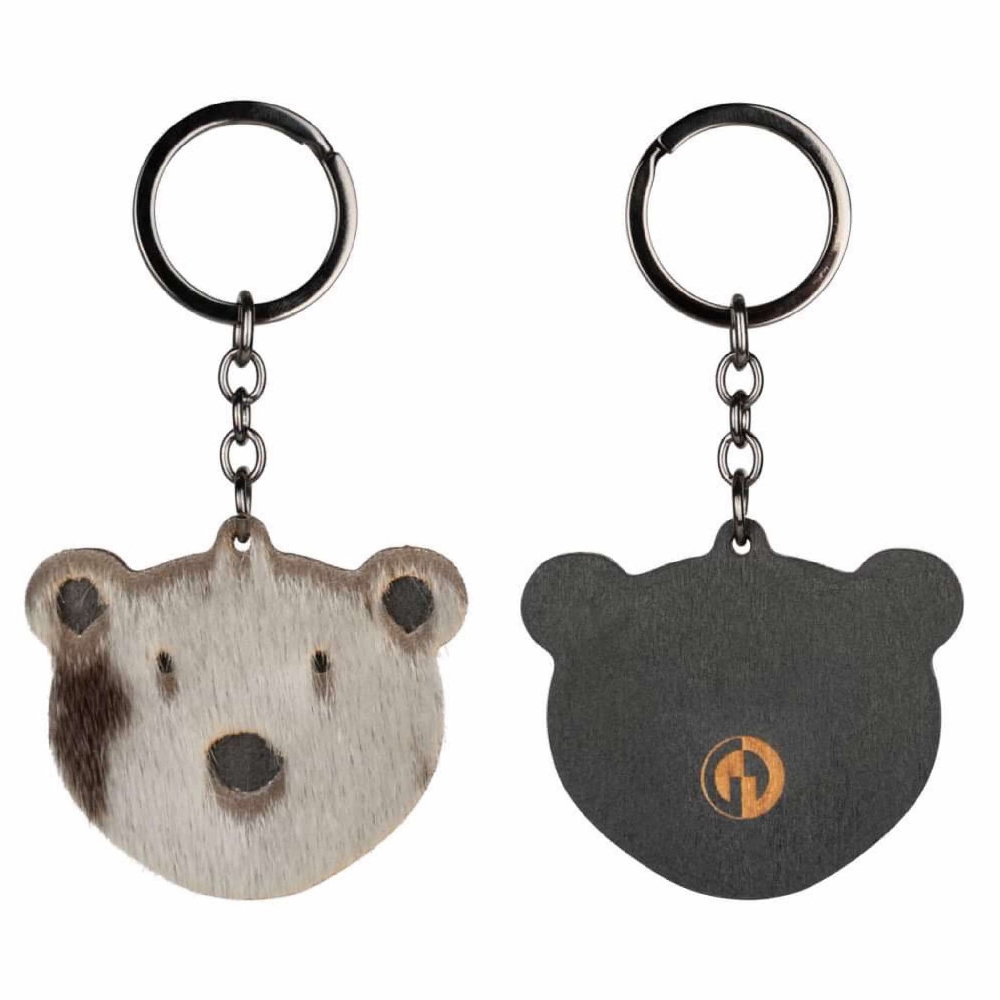 Keyring Polar Bear Face, Wood - Image 4