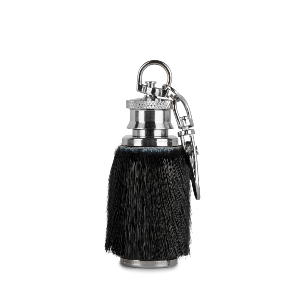 Keyring with Mini Hip Flask - Black - Image 4