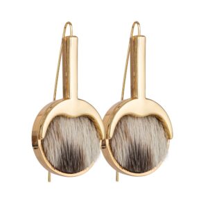 Earrings with Seal Skin - Gold/Natural
