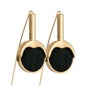 Earrings with Seal Skin - Gold/Black