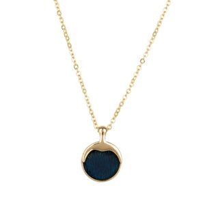 Necklace with Sealskin - Gold/Navy