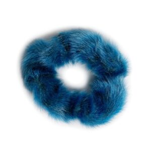 Hair tie/Hair accessory in Seal fur - Blue
