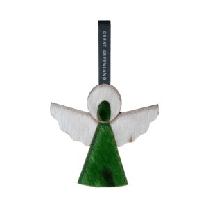 Wooden Christmas Decoration - Angel, Green/Natural