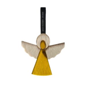 Wooden Christmas Decoration - Angel, Yellow/Natural