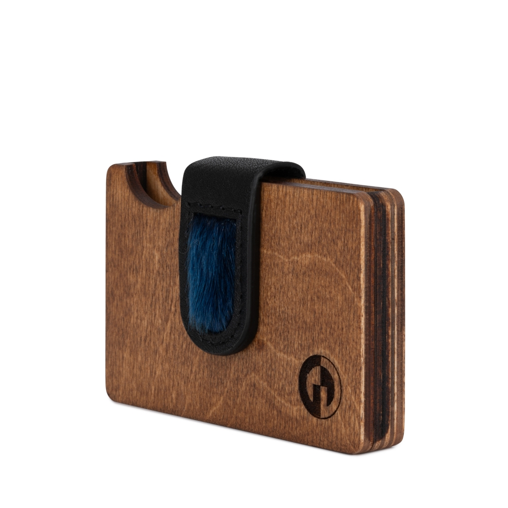 Boas - Wooden card holder, Blue