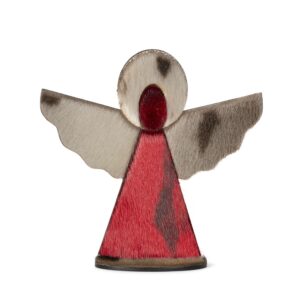 Wooden Decoration - Angel, Red/Natural