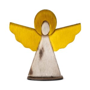 Wood Decoration - Angel, Yellow/Natural