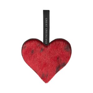 Wooden Christmas Decoration - Heart, Red