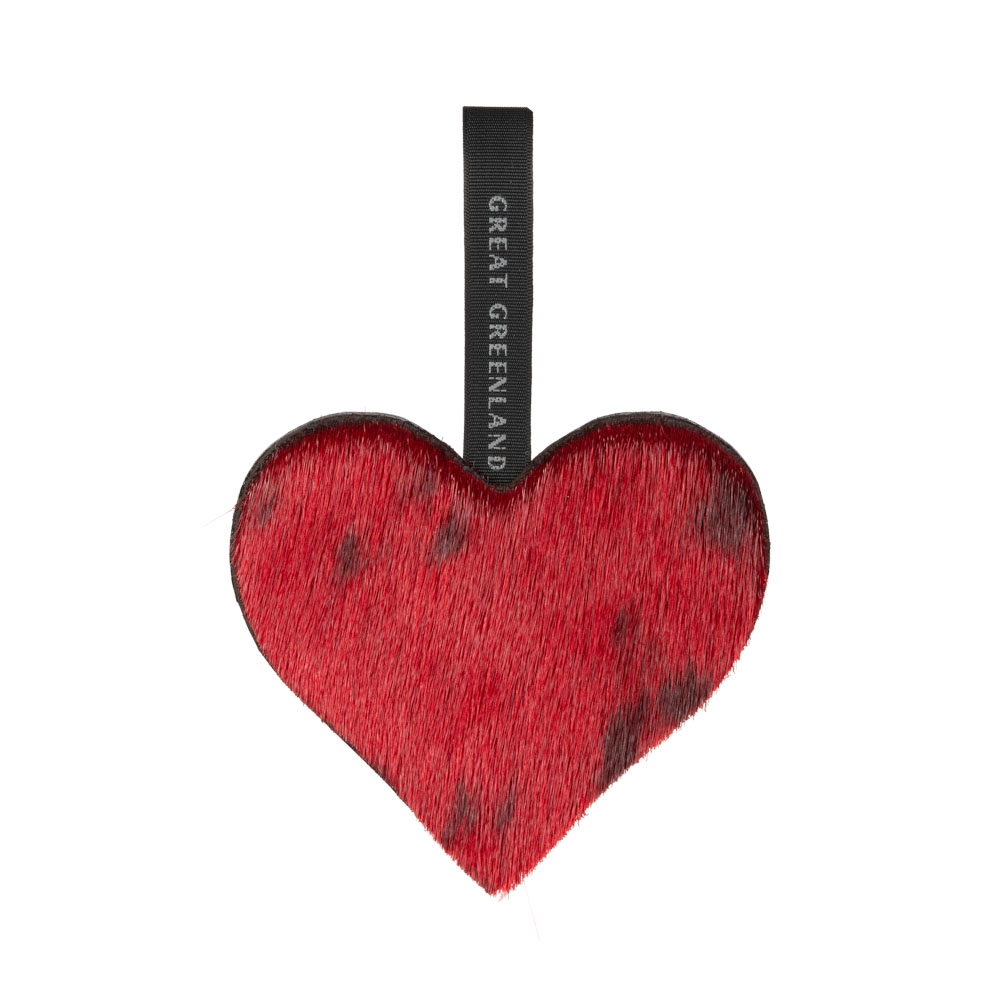 Wooden Christmas Decoration - Heart, Red