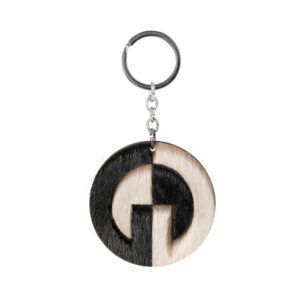 Logo Keyring, Wood/Sealskin