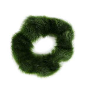 Hair elastic/Hair accessory in Seal fur - Green