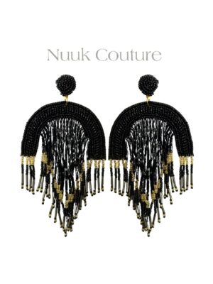 Nuuk Pearl Earrings - Black and Gold