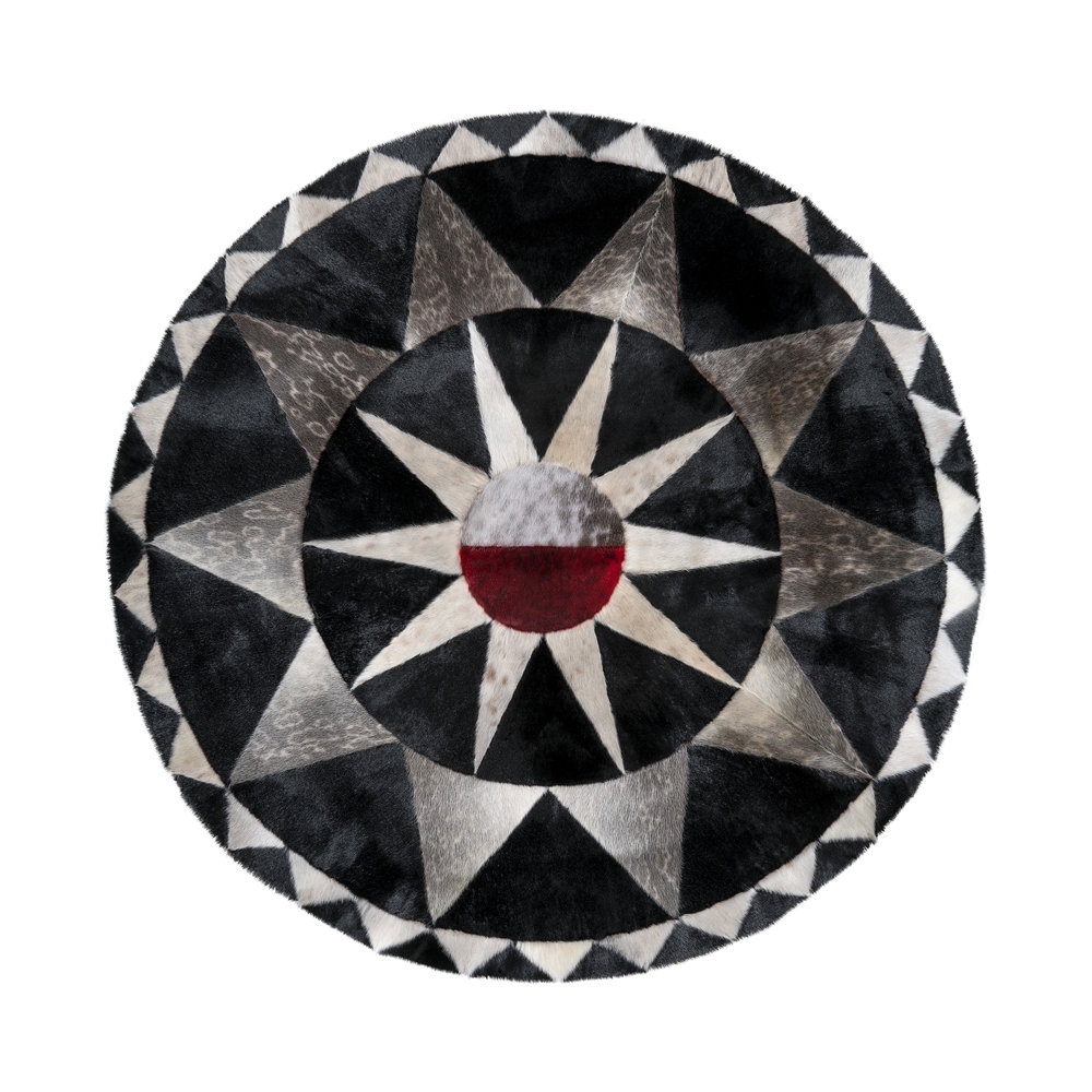 Rundt Tæppe Sort 148x148 cm. - Billede 3
