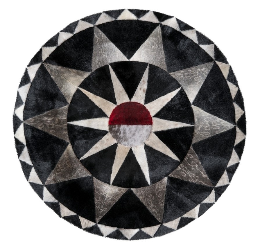 Rundt Tæppe Sort 148x148 cm.